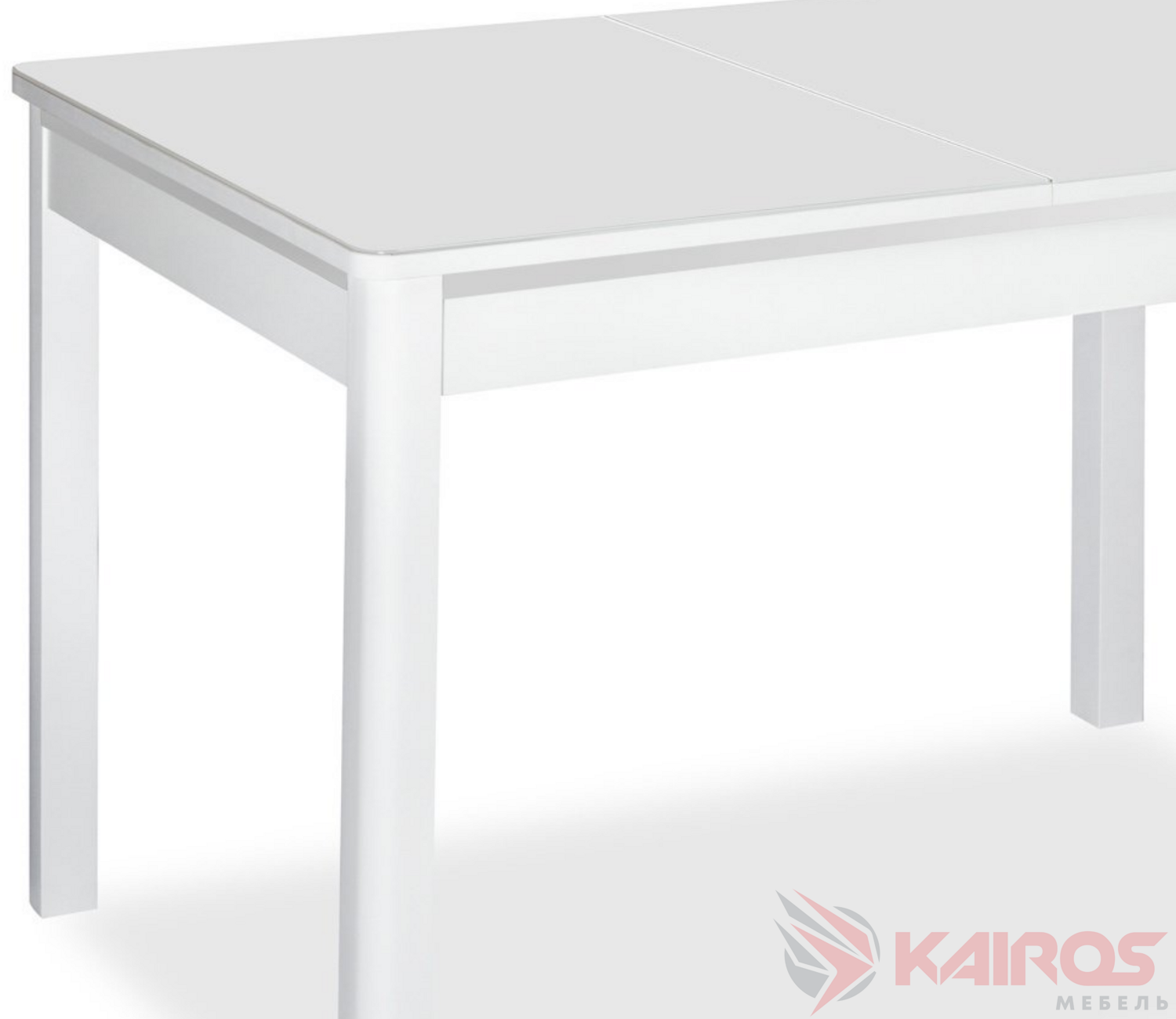 Стол с матовым стеклом CUBO 120 White Silk/White