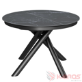 Стол с керамогранитом Лондон-1С/R D110 (+32) Black Marble, опоры черные